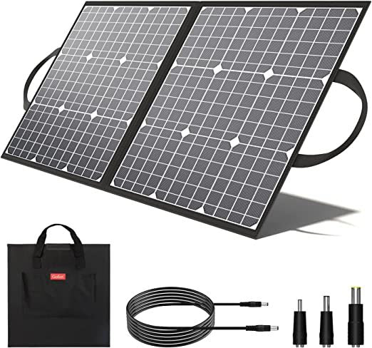 GOFORT Portable Power Station; 550Wh Solar Generator With 600W (Peak 1200W) 110V AC Outlets; 120W 12V DC; SOS Flashlight
