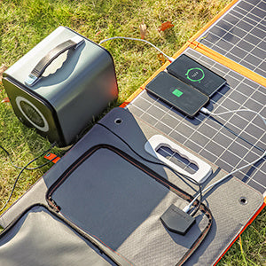 GOFORT Portable Power Station; 550Wh Solar Generator With 600W (Peak 1200W) 110V AC Outlets; 120W 12V DC; SOS Flashlight