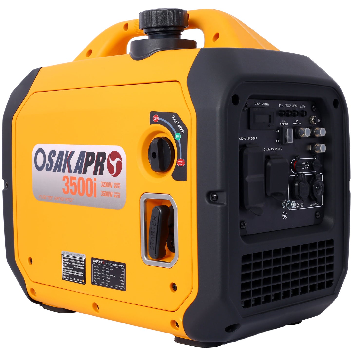 Osakapr 3500 Watt Portable Inverter Generator Gas Powered