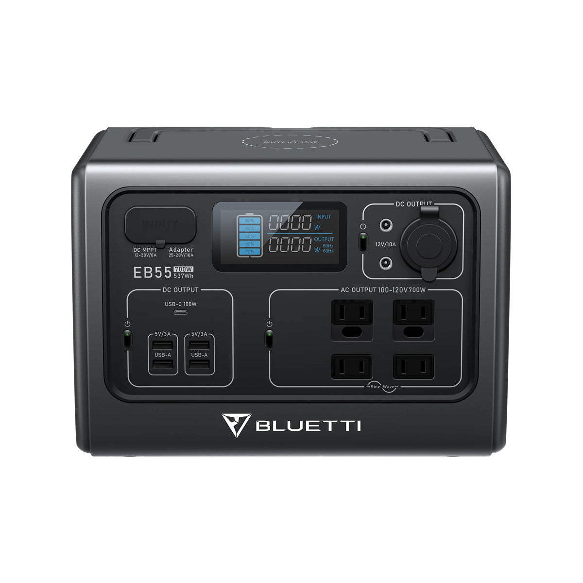 Bluetti EB55 Refurbished 537Wh 700W Portable Power Station Solar Power Generators 2500+ Cycle