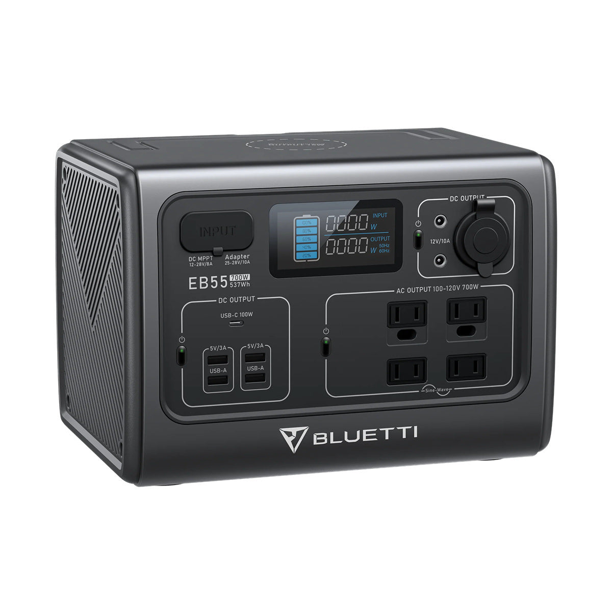 Bluetti EB55 Refurbished 537Wh 700W Portable Power Station Solar Power Generators 2500+ Cycle