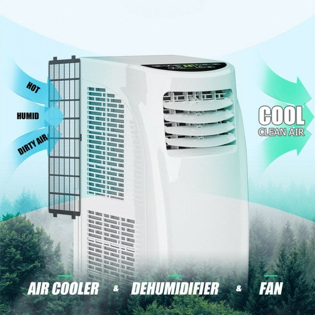 8,000 BTU Portable Air Conditioner with Sleep Mode and Dehumidifier Function